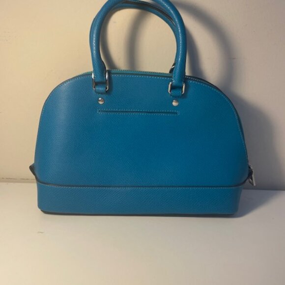 Coach Bright Blue Leather Satchel Purse - Picture 3 of 3